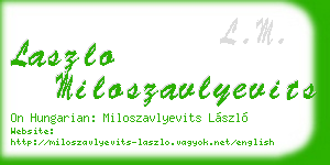 laszlo miloszavlyevits business card
