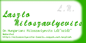 laszlo miloszavlyevits business card